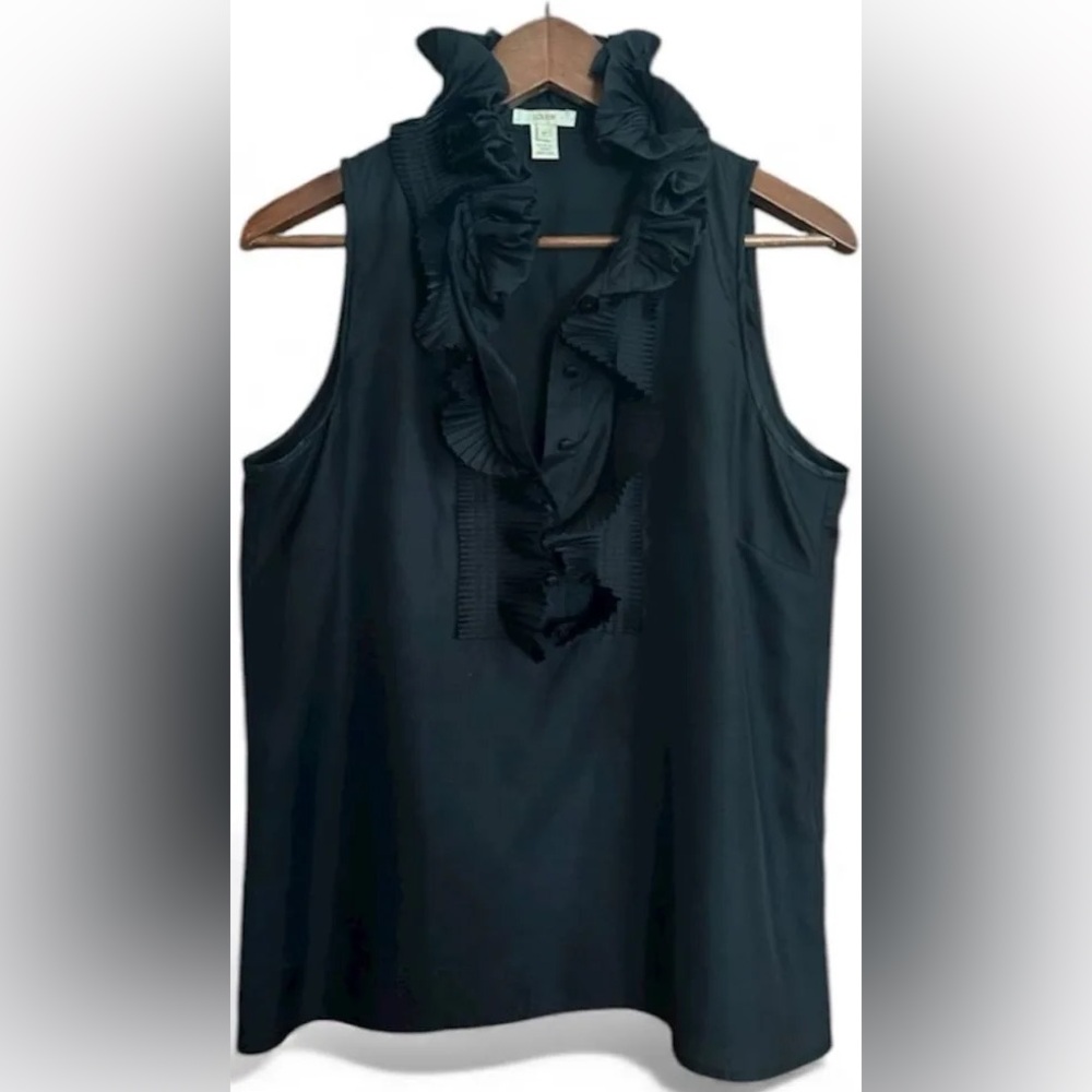 J.Crew NWT 100% silk pleated Sleeveless Blouse in Dark Gray